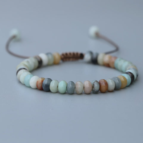 EDOTHALIA Lovely 4*6mm Abacus Beads Amazonite Stone Bead Bracelet For Women Girls Lucky Friendship Bracelet Jewelry