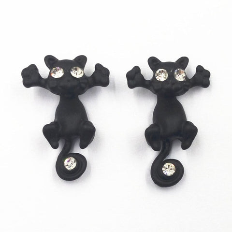 11.11 Sale 1Pair Fashion Multiple Color Classic Fashion Kitten Animal Jewelry Cute Cat Stud Earrings For Women Girls