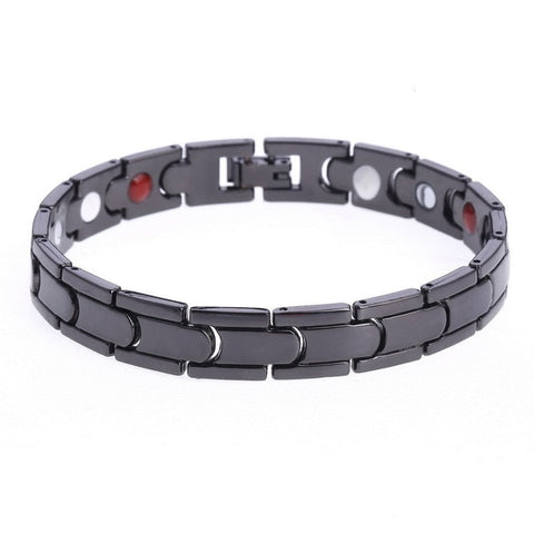 TANGYIN 2018 New Black Men's Health Bracelets & Bangles Magnetic H Power Stainless Steel Charm Bracelet Jewelry for Man Ma'le