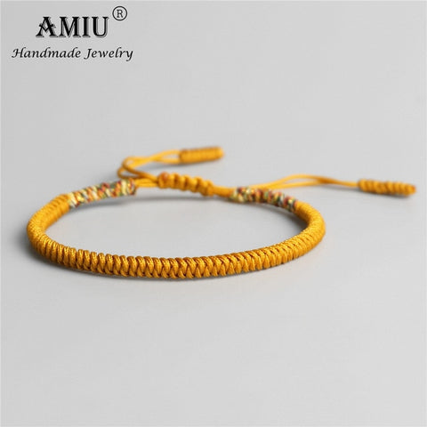 AMIU 19 Colors Tibetan Buddhist Love Lucky Charm Tibetan Bracelets & Bangles For Women Men Handmade Knots Rope Budda Bracelet