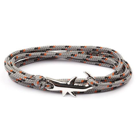 18 Colors Optional Hot Selling Viking Bracelets For Men And Women Silver Shark Multilayer Rope Bracelet Homme Femme Men Jewelry