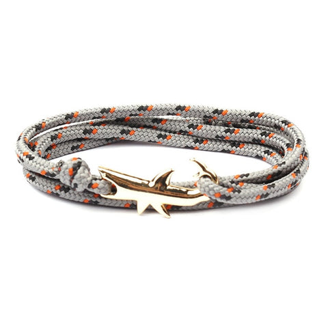 18 Colors Optional Hot Selling Viking Bracelets For Men And Women Silver Shark Multilayer Rope Bracelet Homme Femme Men Jewelry