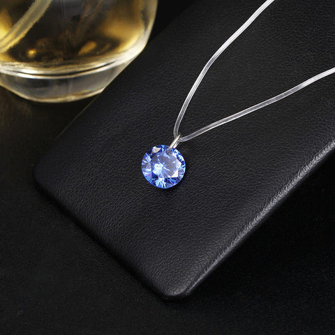 New Teardrop Pendant Necklace 2018 transparent fishing line Jewelry Necklace clavicle Chain Invisible Woman Pendant Necklace