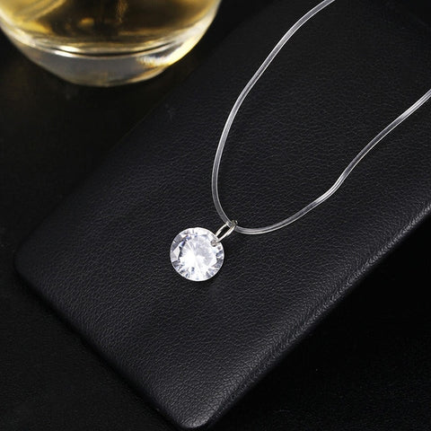 New Teardrop Pendant Necklace 2018 transparent fishing line Jewelry Necklace clavicle Chain Invisible Woman Pendant Necklace