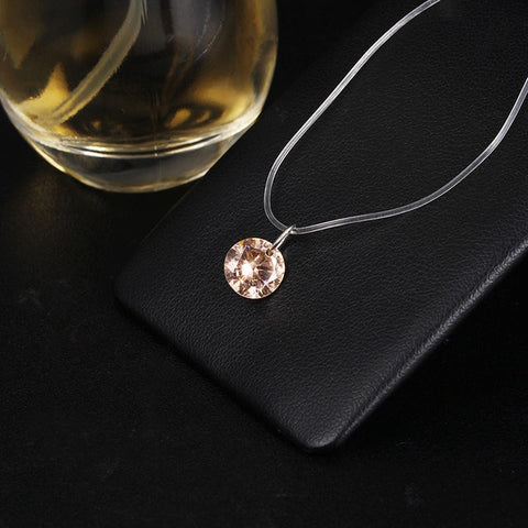 New Teardrop Pendant Necklace 2018 transparent fishing line Jewelry Necklace clavicle Chain Invisible Woman Pendant Necklace