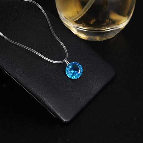 New Teardrop Pendant Necklace 2018 transparent fishing line Jewelry Necklace clavicle Chain Invisible Woman Pendant Necklace