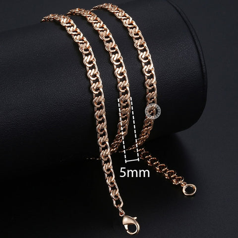 Personalize Necklace For Women Men 585 Rose Gold Venitian Curb Snail Foxtail Link Chains Necklace Fashion Jewelry 50cm 60cm CNN1