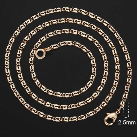 Personalize Necklace For Women Men 585 Rose Gold Venitian Curb Snail Foxtail Link Chains Necklace Fashion Jewelry 50cm 60cm CNN1