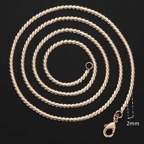 Personalize Necklace For Women Men 585 Rose Gold Venitian Curb Snail Foxtail Link Chains Necklace Fashion Jewelry 50cm 60cm CNN1