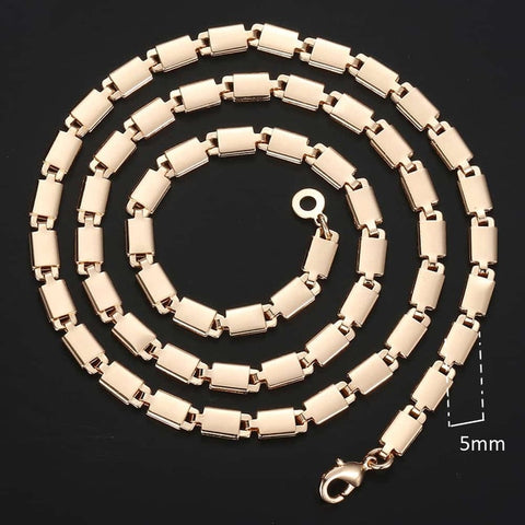 Personalize Necklace For Women Men 585 Rose Gold Venitian Curb Snail Foxtail Link Chains Necklace Fashion Jewelry 50cm 60cm CNN1