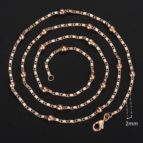 Personalize Necklace For Women Men 585 Rose Gold Venitian Curb Snail Foxtail Link Chains Necklace Fashion Jewelry 50cm 60cm CNN1