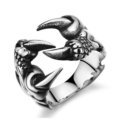 Free Fan Retro Gothic Punk Men Rings Trendy Skull Wolf Dragon Male Rings Jewelry Halloween Accessories Anillo Hombre Bijoux