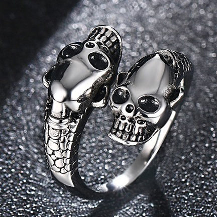 Free Fan Retro Gothic Punk Men Rings Trendy Skull Wolf Dragon Male Rings Jewelry Halloween Accessories Anillo Hombre Bijoux