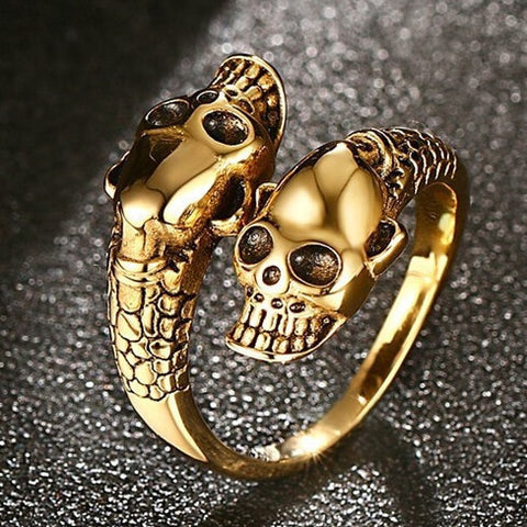 Free Fan Retro Gothic Punk Men Rings Trendy Skull Wolf Dragon Male Rings Jewelry Halloween Accessories Anillo Hombre Bijoux