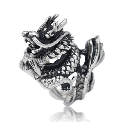 Free Fan Retro Gothic Punk Men Rings Trendy Skull Wolf Dragon Male Rings Jewelry Halloween Accessories Anillo Hombre Bijoux