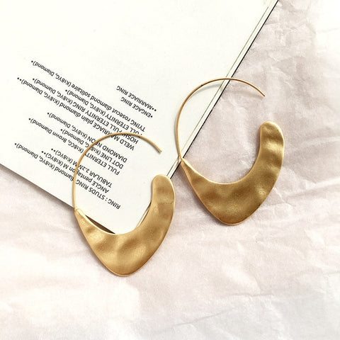 Legenstar 2019 New Fashion Hammered Earring For Womens Gold Color Meatal Jewelry Alloy Geometric Hoop Statement Earrings