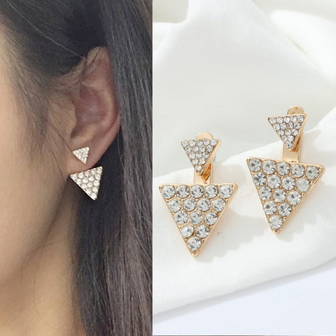 2019 New Crystal Flower Drop Earrings for Women Fashion Jewelry Gold Silver Rhinestones Earrings Gift for Party Best Friend