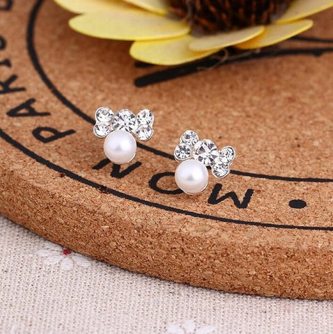 Earrings For Women Pearl Cute Fashion Girls Animal Jewelry Trend Rabbit Flower Heart Silver Fruit Cherry Butterfly Classic