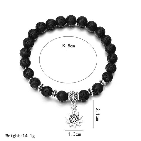 Hot Trendy Lava Stone Pave CZ Imperial Crown And Helmet Charm Bracelet For Men Or Women Bracelet Jewelry WHITE NOT STONE NS63